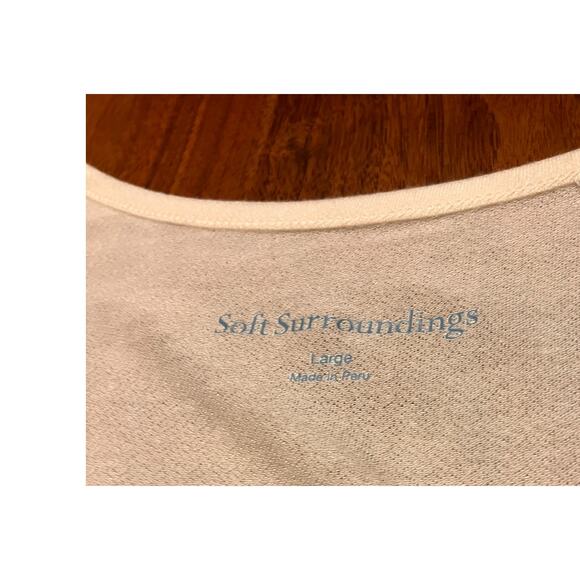 Soft Surroundings Cream Tank Top Women’s Large Modal Spandex Asymmetrical Hem - Picture 4 of 8